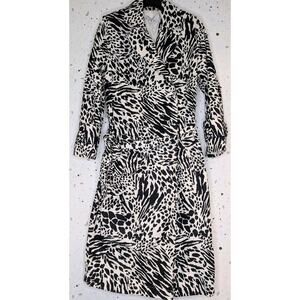 NWT Sergio Hudson x Target Trench Coat Size XS Zebra Animal Print Pockets
